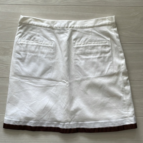 Ralph Lauren Golf Ivory & Brown Stretch Cotton Skirt - Picture 6 of 10